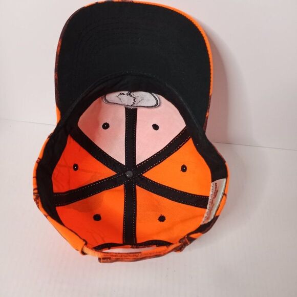 Mossy Oak Hunting Logo Safety Orange Branch Pattern Adjustable Outdoor Cap - Picture 6 of 8